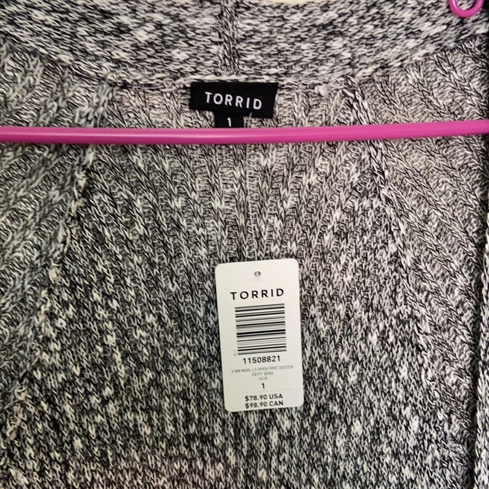 Torrid duster sweater new